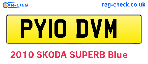 PY10DVM are the vehicle registration plates.