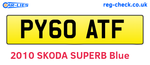 PY60ATF are the vehicle registration plates.