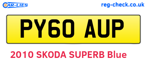 PY60AUP are the vehicle registration plates.