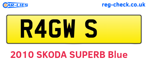 R4GWS are the vehicle registration plates.