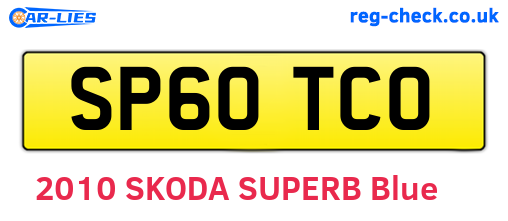 SP60TCO are the vehicle registration plates.