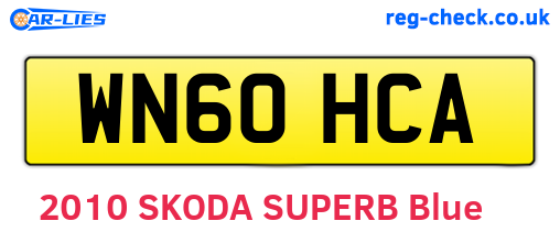 WN60HCA are the vehicle registration plates.