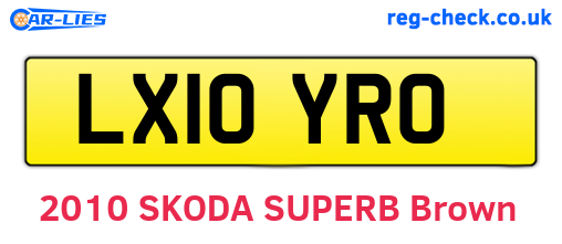 LX10YRO are the vehicle registration plates.