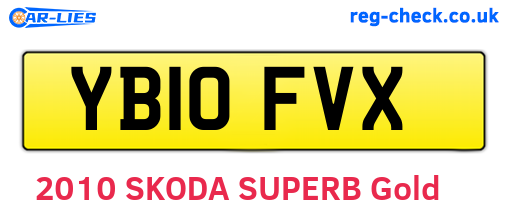 YB10FVX are the vehicle registration plates.