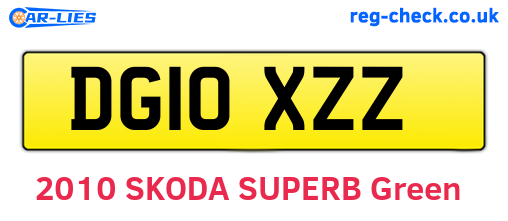 DG10XZZ are the vehicle registration plates.