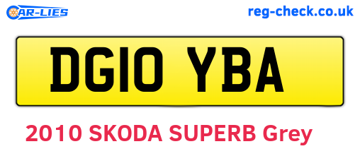 DG10YBA are the vehicle registration plates.