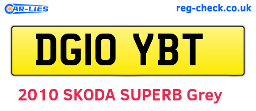 DG10YBT are the vehicle registration plates.
