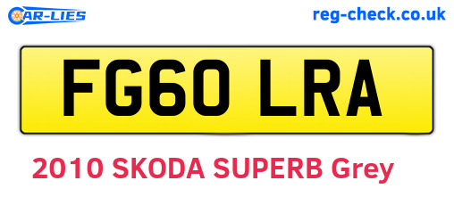 FG60LRA are the vehicle registration plates.