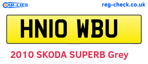 HN10WBU are the vehicle registration plates.