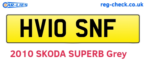 HV10SNF are the vehicle registration plates.