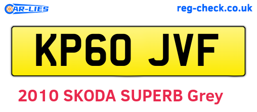 KP60JVF are the vehicle registration plates.