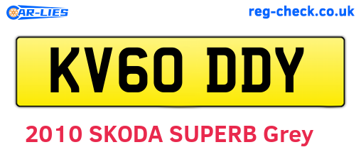 KV60DDY are the vehicle registration plates.