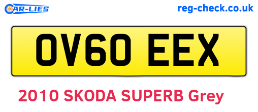 OV60EEX are the vehicle registration plates.