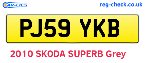 PJ59YKB are the vehicle registration plates.