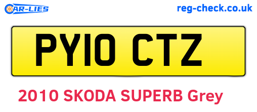 PY10CTZ are the vehicle registration plates.