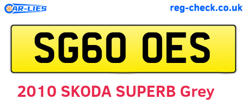 SG60OES are the vehicle registration plates.