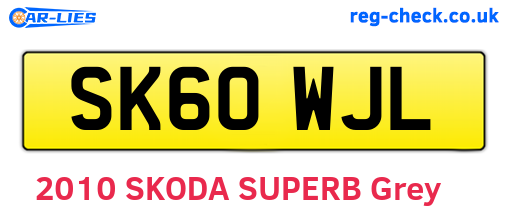 SK60WJL are the vehicle registration plates.