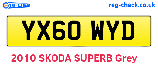YX60WYD are the vehicle registration plates.