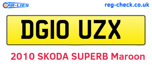 DG10UZX are the vehicle registration plates.