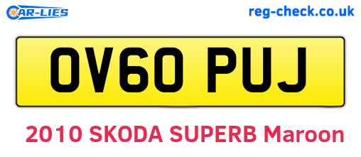 OV60PUJ are the vehicle registration plates.