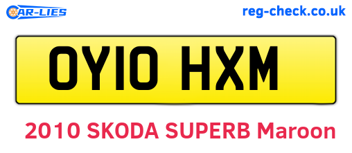 OY10HXM are the vehicle registration plates.