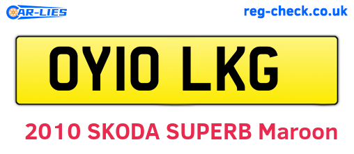 OY10LKG are the vehicle registration plates.