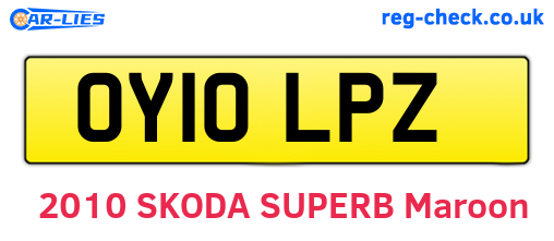 OY10LPZ are the vehicle registration plates.