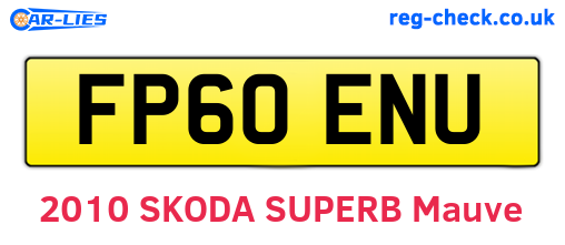 FP60ENU are the vehicle registration plates.