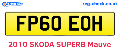 FP60EOH are the vehicle registration plates.
