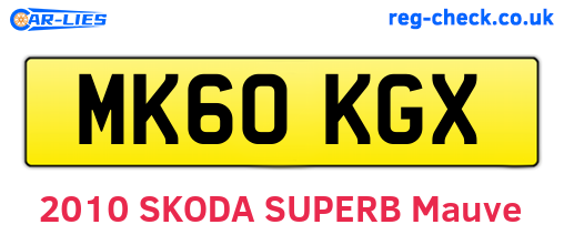 MK60KGX are the vehicle registration plates.