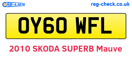 OY60WFL are the vehicle registration plates.