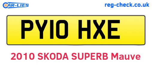 PY10HXE are the vehicle registration plates.