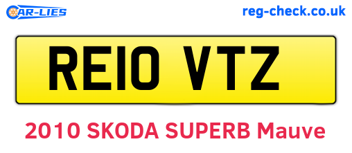 RE10VTZ are the vehicle registration plates.