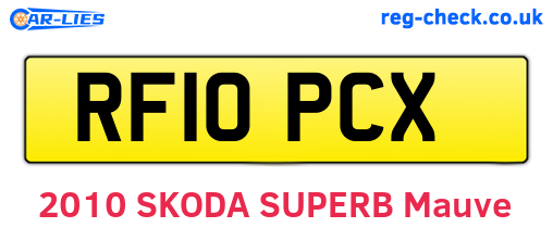 RF10PCX are the vehicle registration plates.