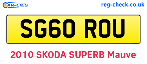 SG60ROU are the vehicle registration plates.