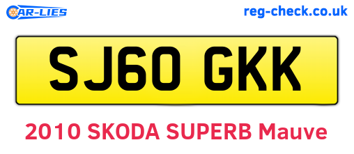 SJ60GKK are the vehicle registration plates.