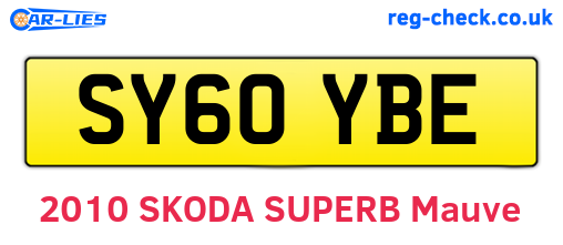 SY60YBE are the vehicle registration plates.
