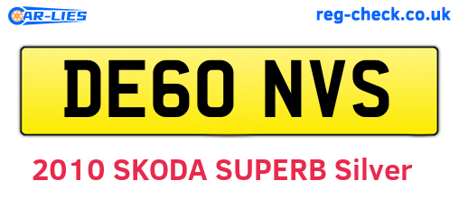 DE60NVS are the vehicle registration plates.