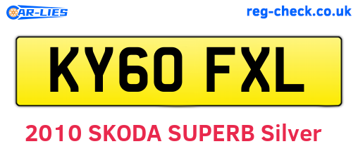 KY60FXL are the vehicle registration plates.