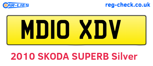 MD10XDV are the vehicle registration plates.