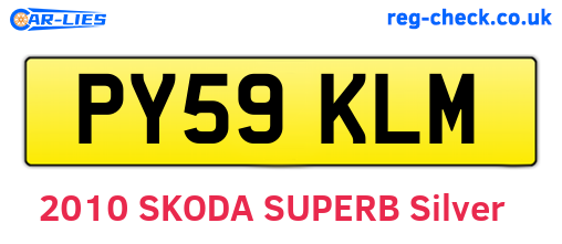 PY59KLM are the vehicle registration plates.
