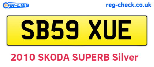 SB59XUE are the vehicle registration plates.