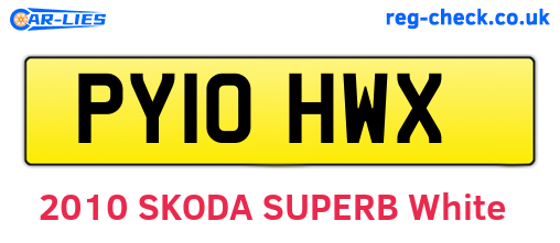 PY10HWX are the vehicle registration plates.