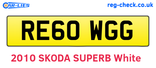 RE60WGG are the vehicle registration plates.
