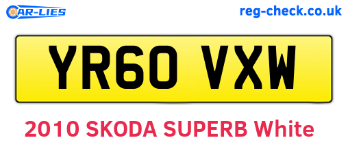 YR60VXW are the vehicle registration plates.