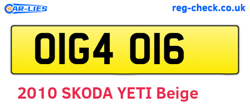 OIG4016 are the vehicle registration plates.