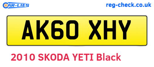 AK60XHY are the vehicle registration plates.