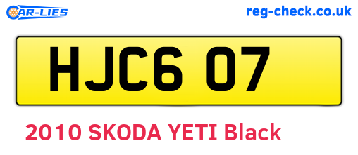 HJC607 are the vehicle registration plates.