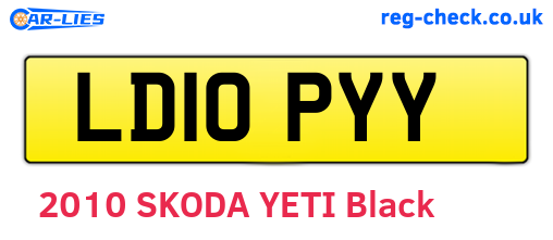 LD10PYY are the vehicle registration plates.