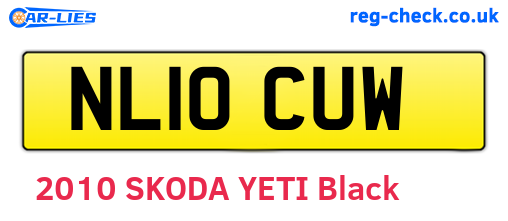 NL10CUW are the vehicle registration plates.